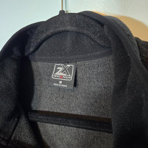 ZeroXposur Men's size M Pullover 1/4 Zip Fleece Sweatshirt Black - Picture 3 of 5